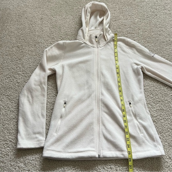 Merrell Women Fleece Jacket Coat Size Small Ivory Cream Hooded Outdoor Full Zip, - Picture 5 of 16